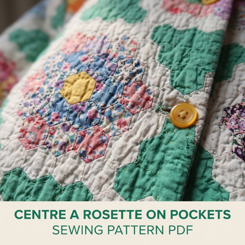 Flower Garden Long Quilt Coat Sewing Pattern PDF – Button Front Coat from a Vintage Quilt