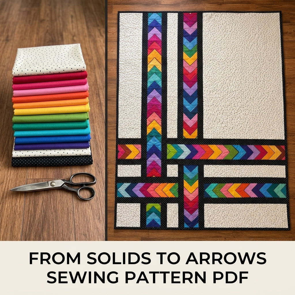 Rainbow Arrow Lattice Quilt Sewing Pattern PDF – Modern Flying Geese Quilt