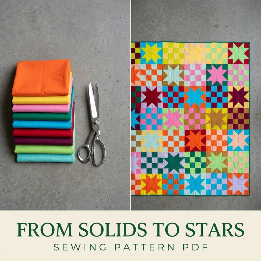 Stars and Checkers Quilt Pattern PDF – Sawtooth Star and Checkerboard Throw