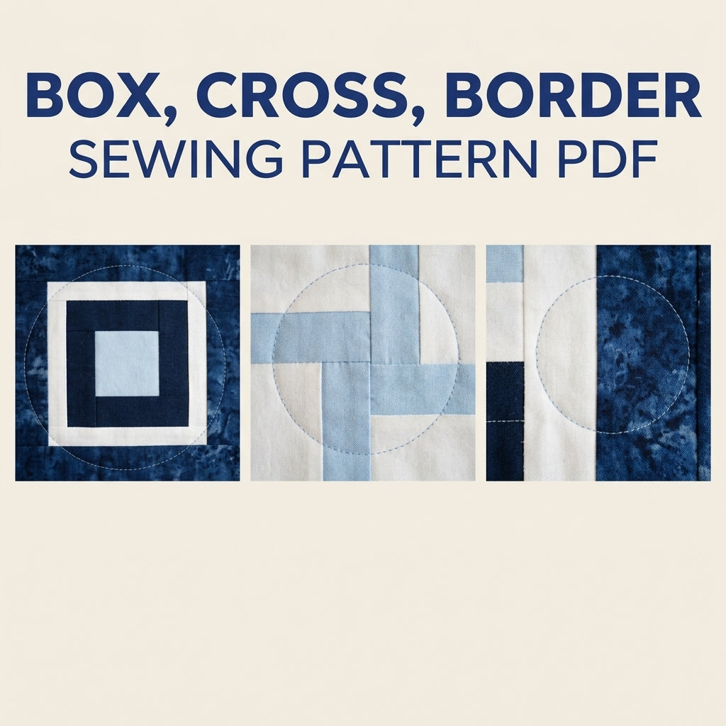 Blue Box and Cross Quilt Sewing Pattern PDF – Easy Two Block Checkerboard Quilt