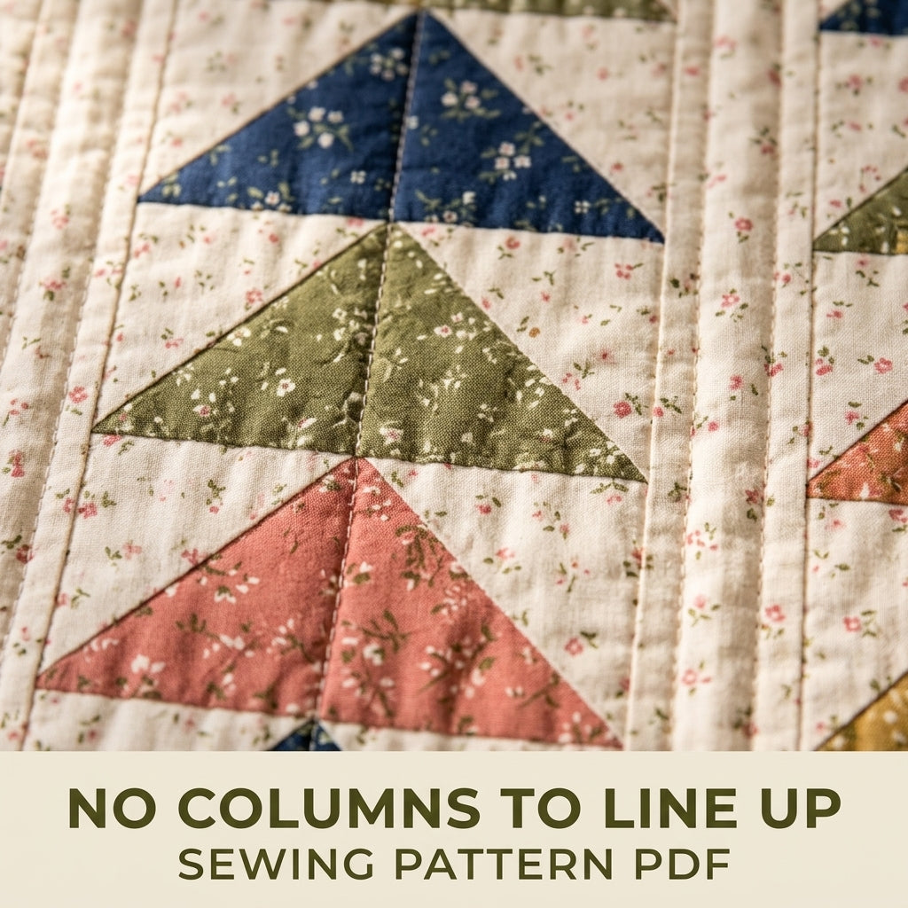 Flying Geese Columns Quilt Pattern PDF – Traditional Throw Quilt with Sashed Geese Columns