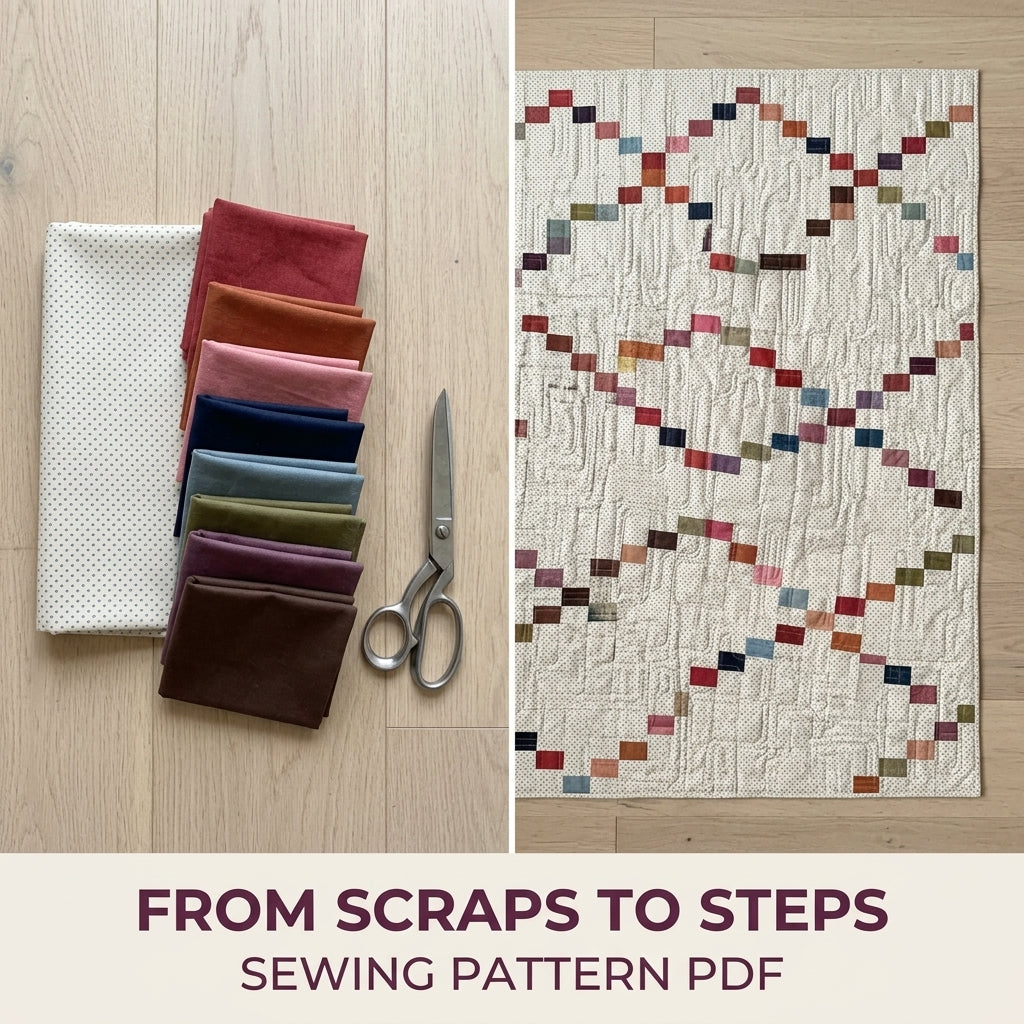 Stepping Stones Chain Quilt Sewing Pattern PDF – Muted Scrappy Quilt