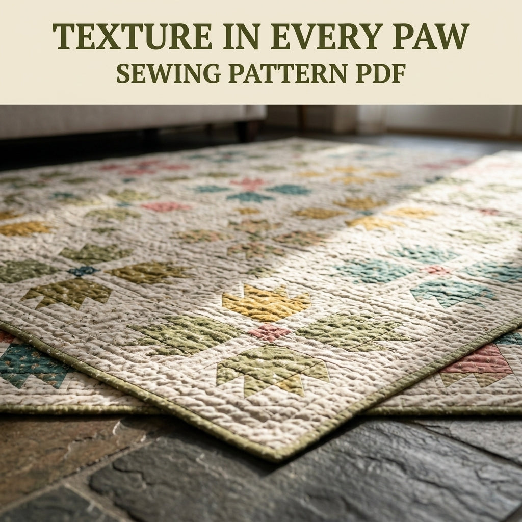 Bear's Paw Quilt Pattern PDF – Traditional Throw Quilt with Earthy Floral Prints