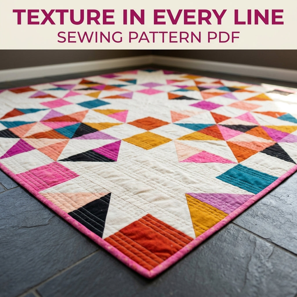 Modern Big Star Quilt Pattern PDF – Bold Half-Square Triangle Star Quilt