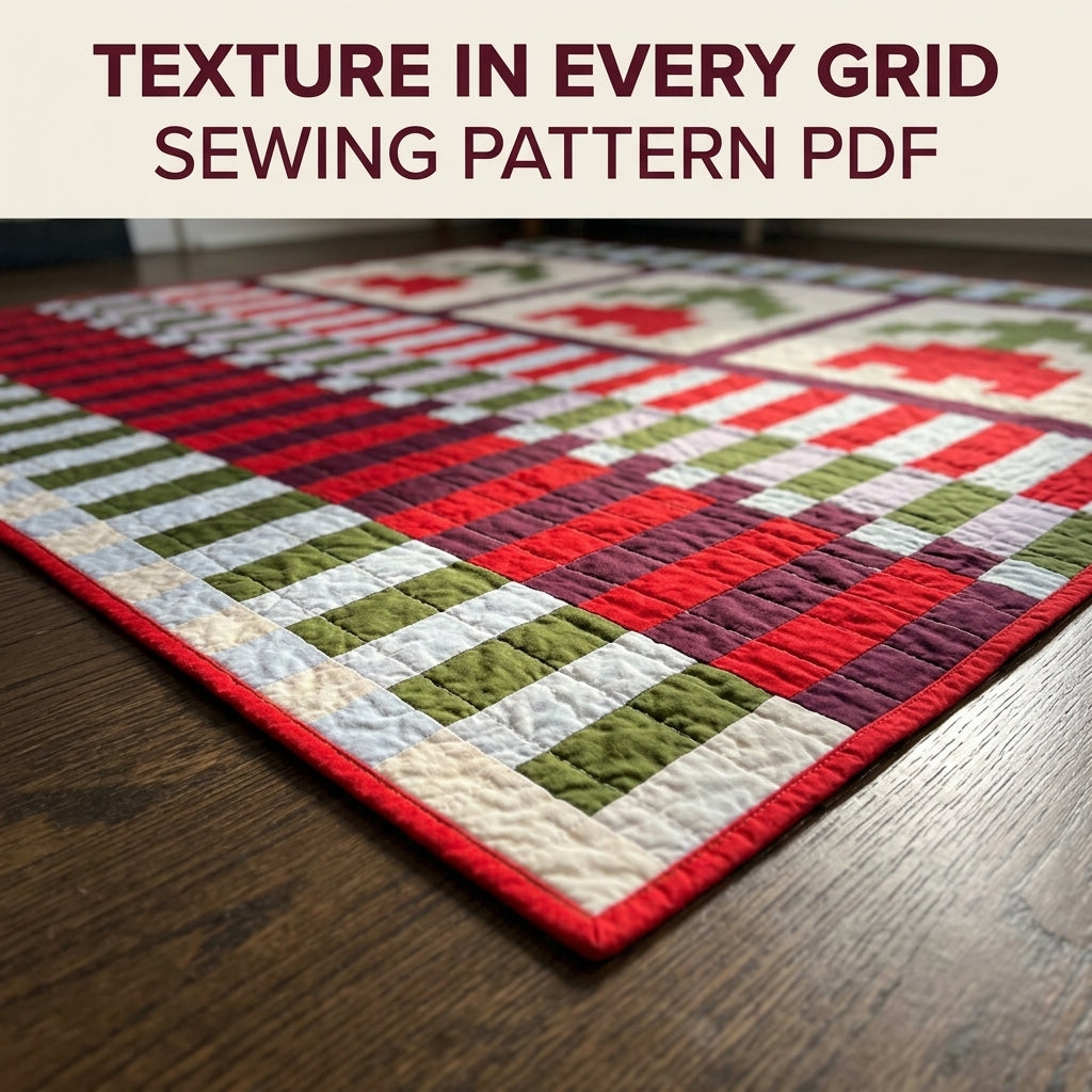 Pixel Tulip Stripe Quilt Sewing Pattern PDF – Modern Tulip Quilt with Bar Rows