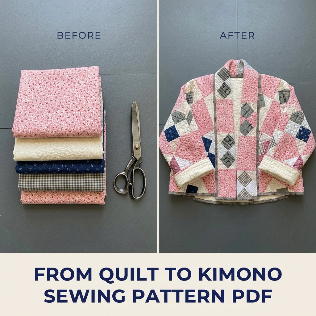 Pink Quilt Kimono Jacket Sewing Pattern PDF – Easy Quilt Coat