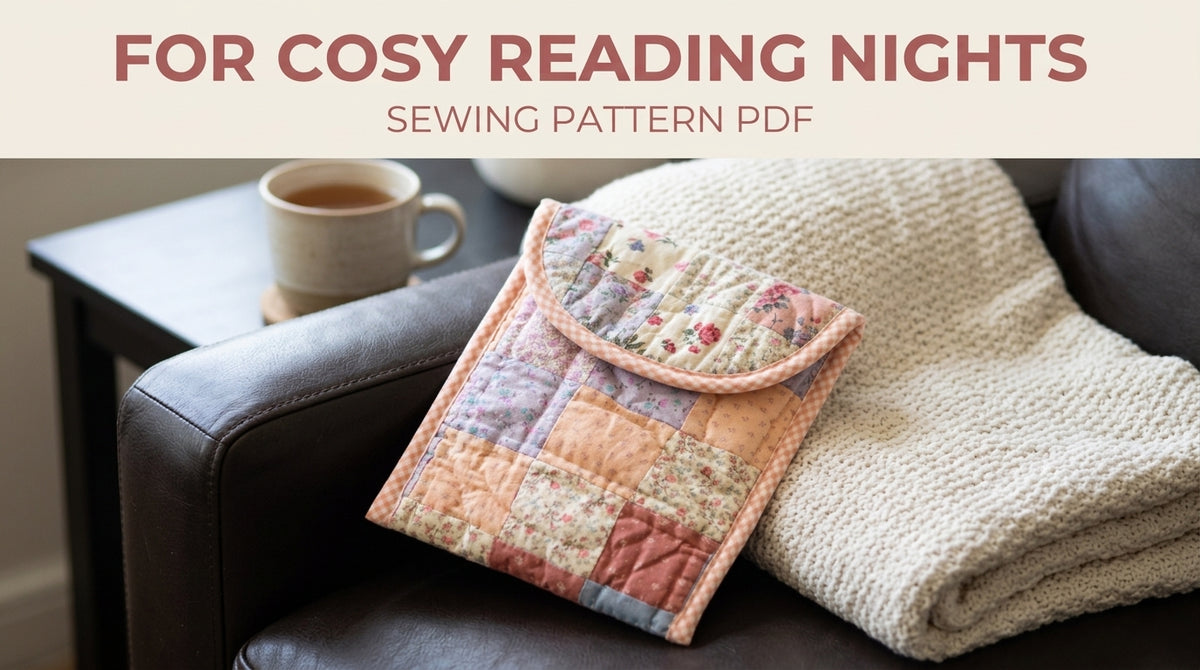 Patchwork Tablet Sleeve Sewing Pattern PDF – Quilted E-Reader Case with Flap