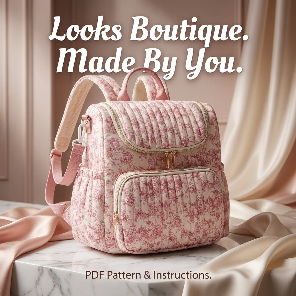 Camera Bag Sewing Pattern — Boxy Crossbody with Front Zip Pocket, Solid or Patchwork Version, PDF Download