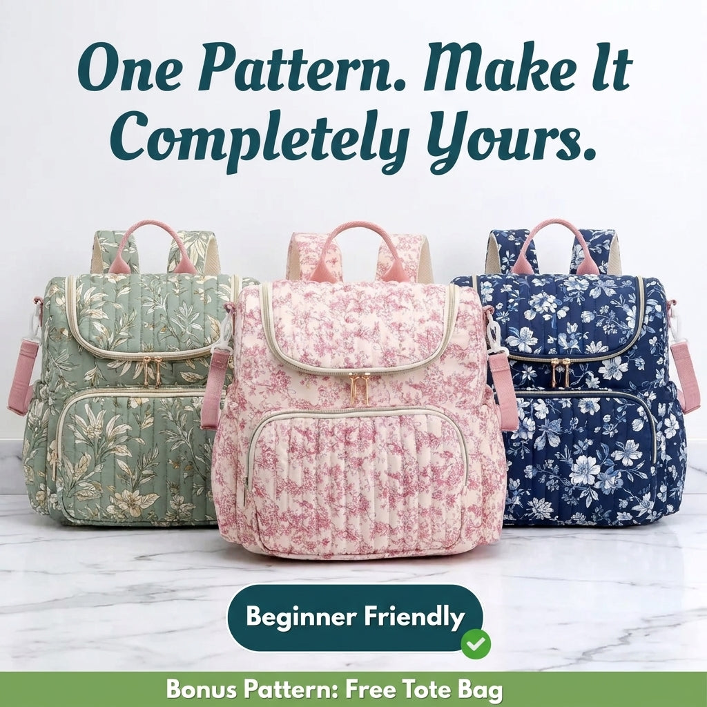Camera Bag Sewing Pattern — Boxy Crossbody with Front Zip Pocket, Solid or Patchwork Version, PDF Download