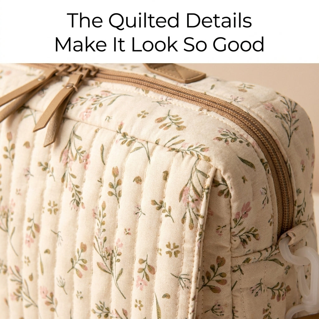 Quilted Diaper Bag PDF Sewing Pattern | Channel Quilted Baby Changing Bag with Crossbody Strap | Beginner Friendly | Instant Download