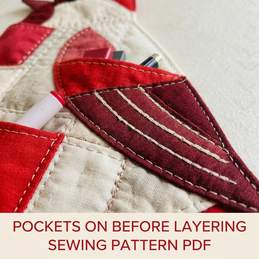 Cardinal Pocket Wall Organizer Sewing Pattern PDF – Patchwork Bird Wall Hanging