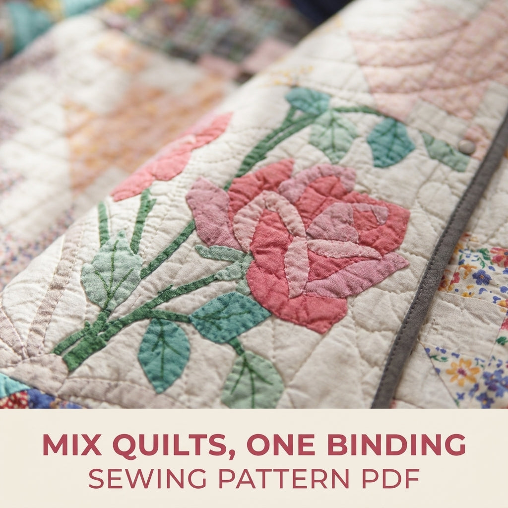 Rose Patchwork Quilt Coat Sewing Pattern PDF – Long Coat from Vintage Quilts