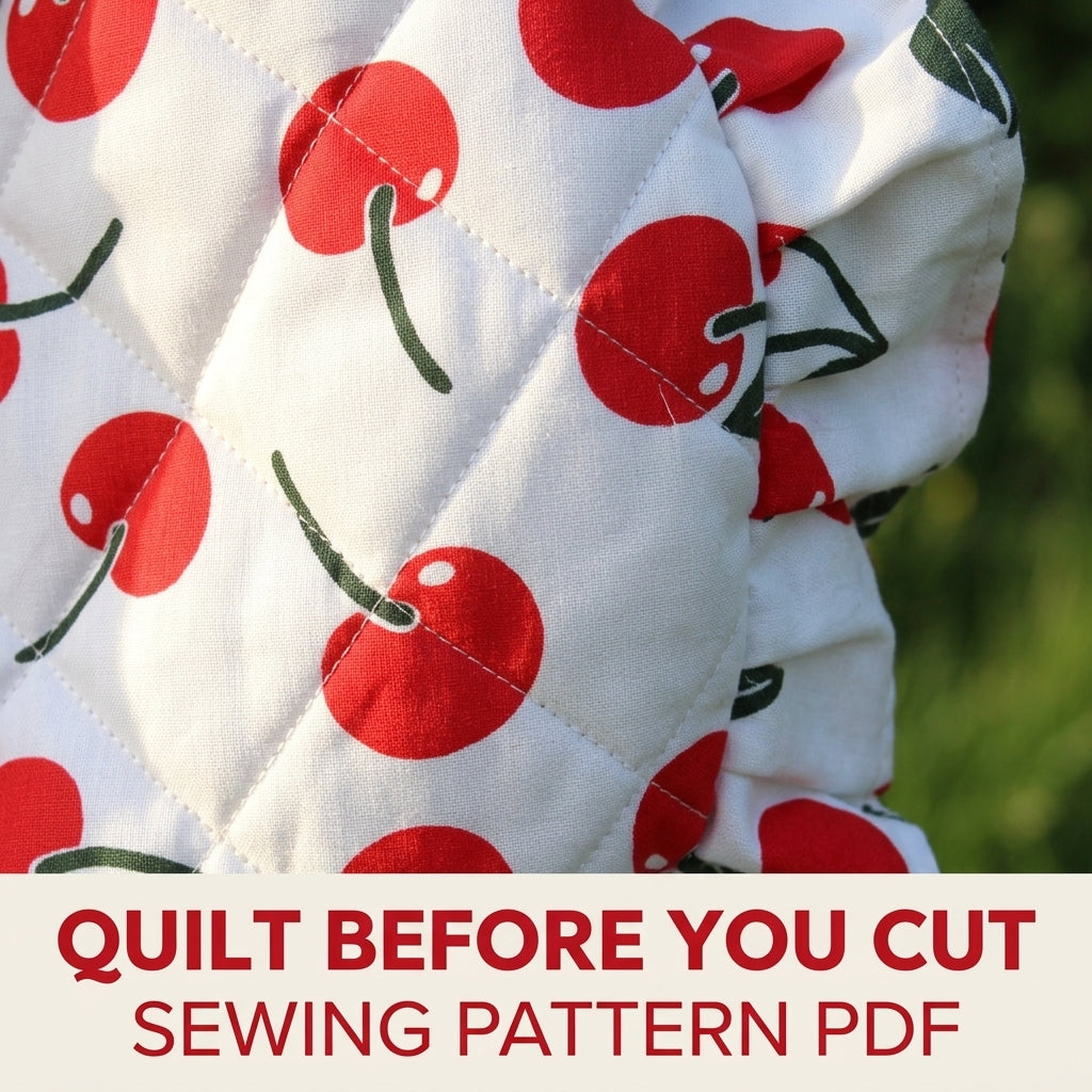 Cherry Quilted Heart Bag Sewing Pattern PDF – Heart Shoulder Bag with Ruffle and Charm