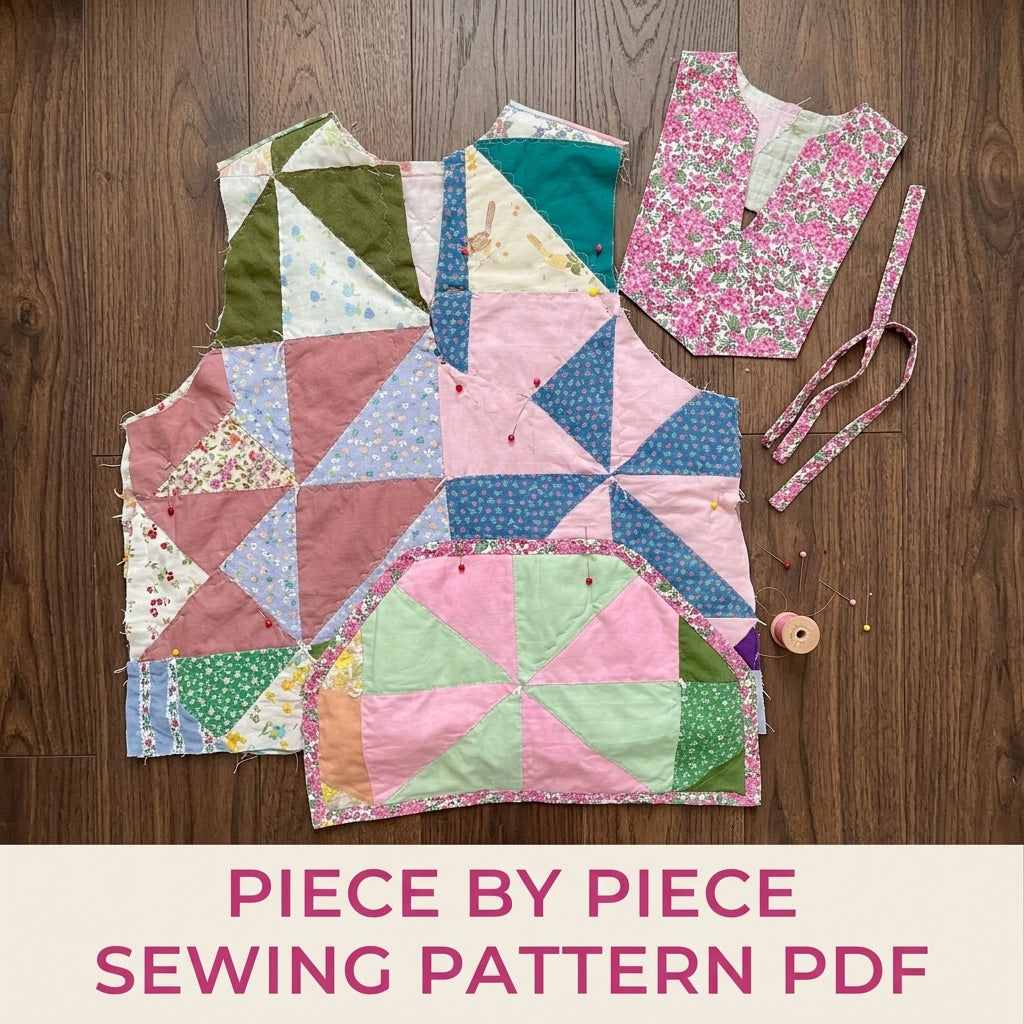 Pinwheel Quilt Hoodie Sewing Pattern PDF – Hooded Pullover from a Vintage Quilt