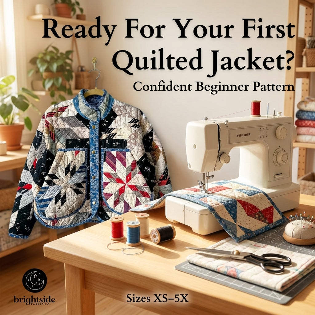 Quilt Jacket and Vest Sewing Pattern — 3 Versions in One PDF, Hooded, Collared or Sleeveless, Sizes XS–5X, A0 and A4 PDF