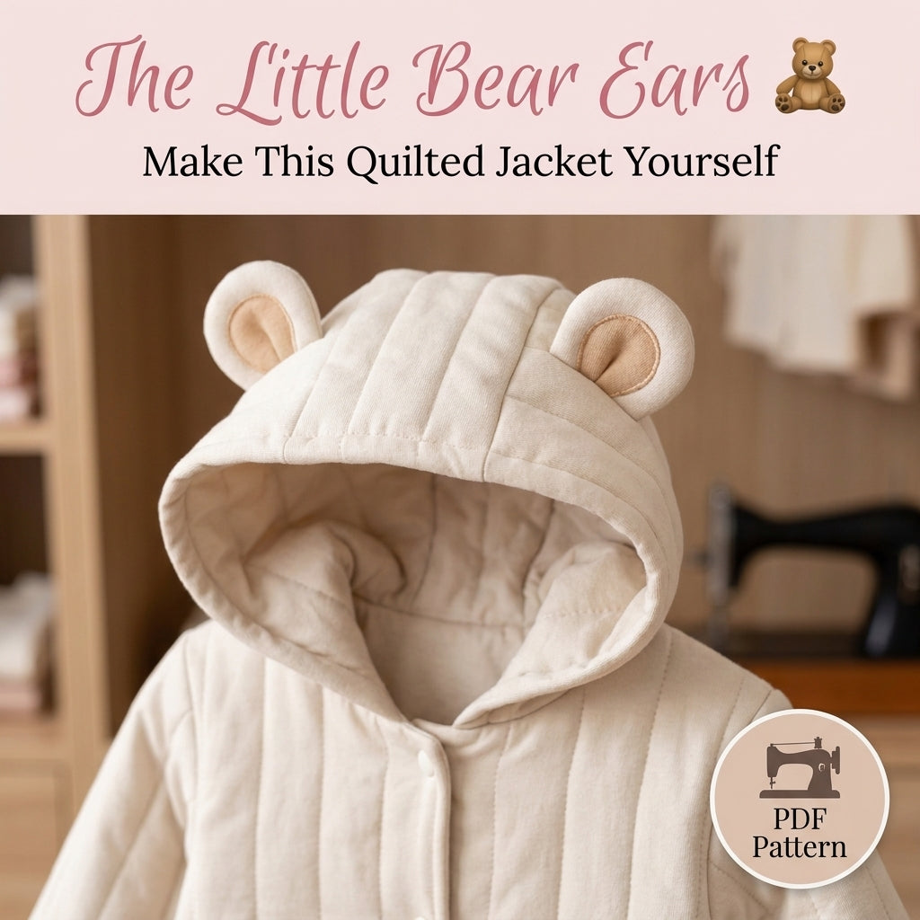 Kids' Quilted Jacket Sewing Pattern – Hooded Jacket with Bear Ears