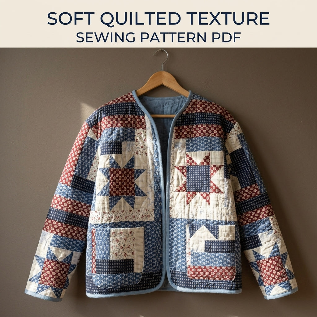 Americana Star Quilt Jacket Sewing Pattern PDF – Patchwork Quilt Coat