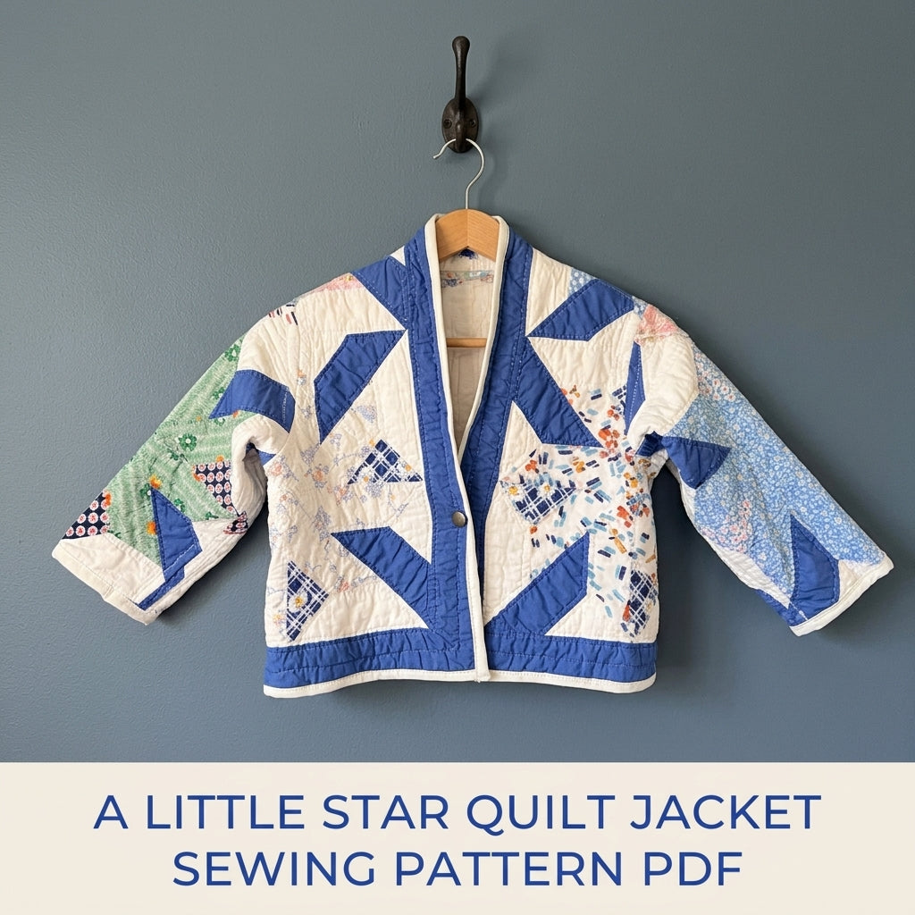 Kids Star Quilt Jacket Sewing Pattern PDF – Children's Jacket from a Vintage Quilt