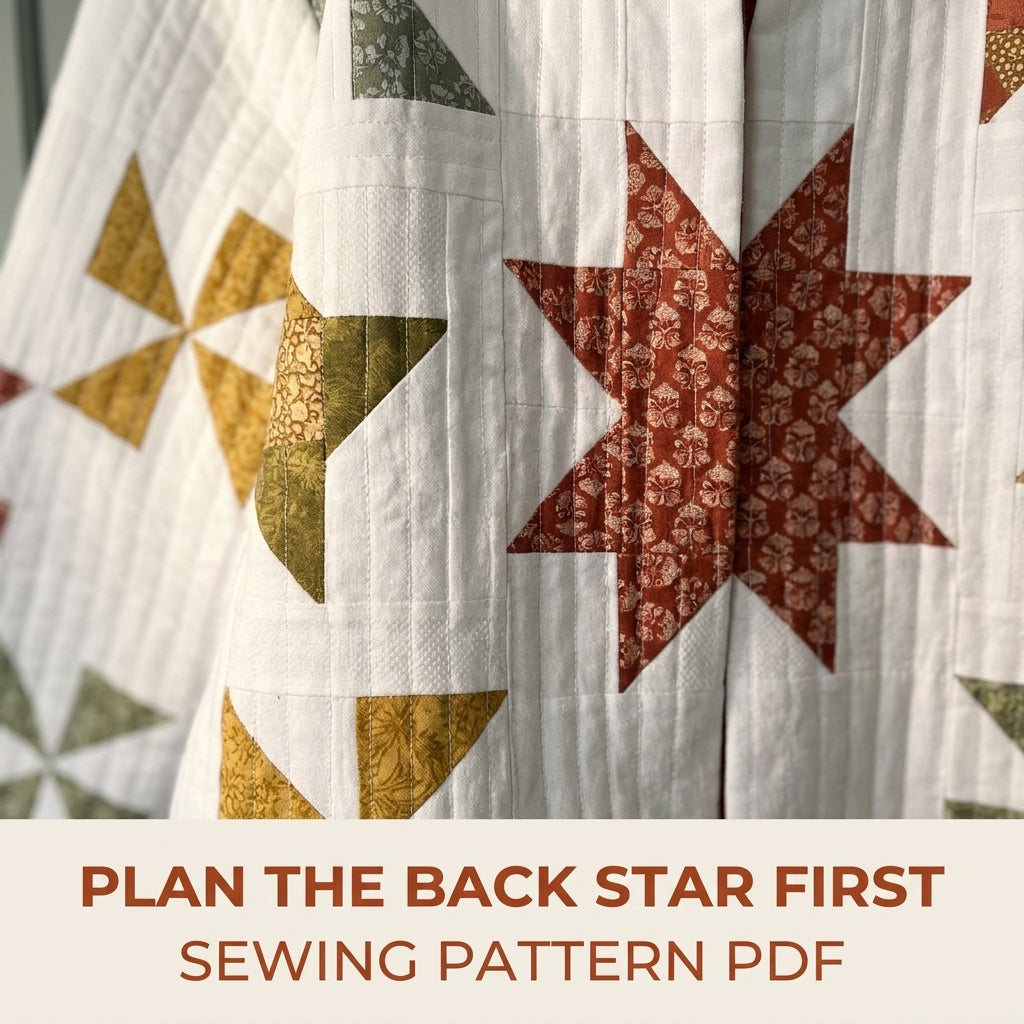 Autumn Star and Pinwheel Jacket Sewing Pattern PDF – Quilted Jacket with Back Medallion