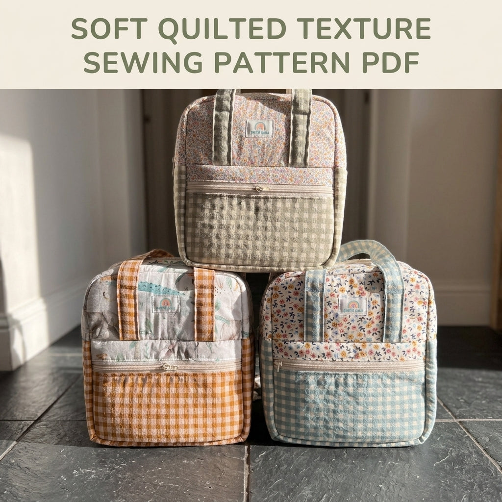 Kids Backpack Sewing Pattern PDF – Quilted Mini Backpack for Toddlers