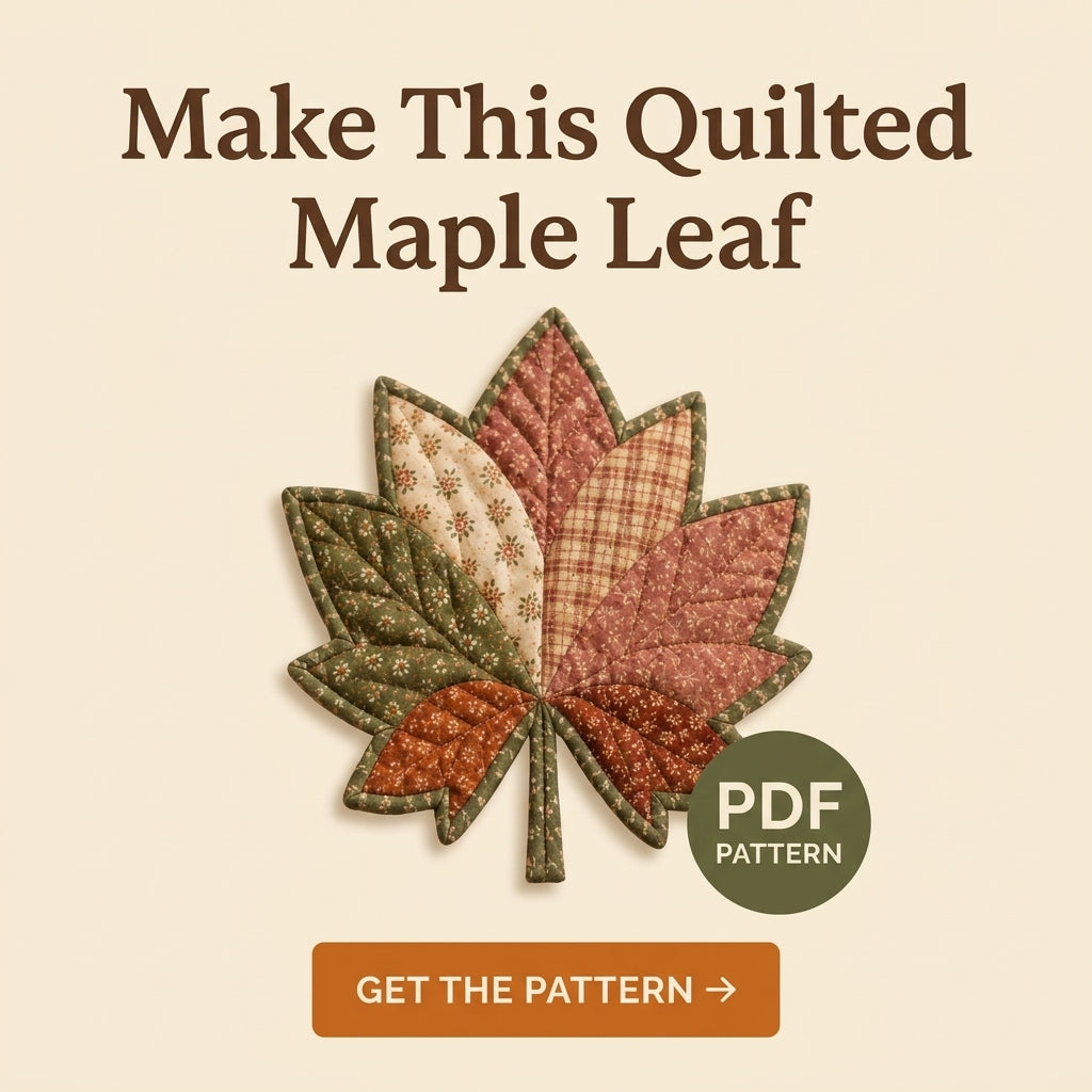 Maple Leaf Mug Rug Pattern — Quilted Autumn Coaster in 2 Sizes, Beginner Friendly, PDF Download