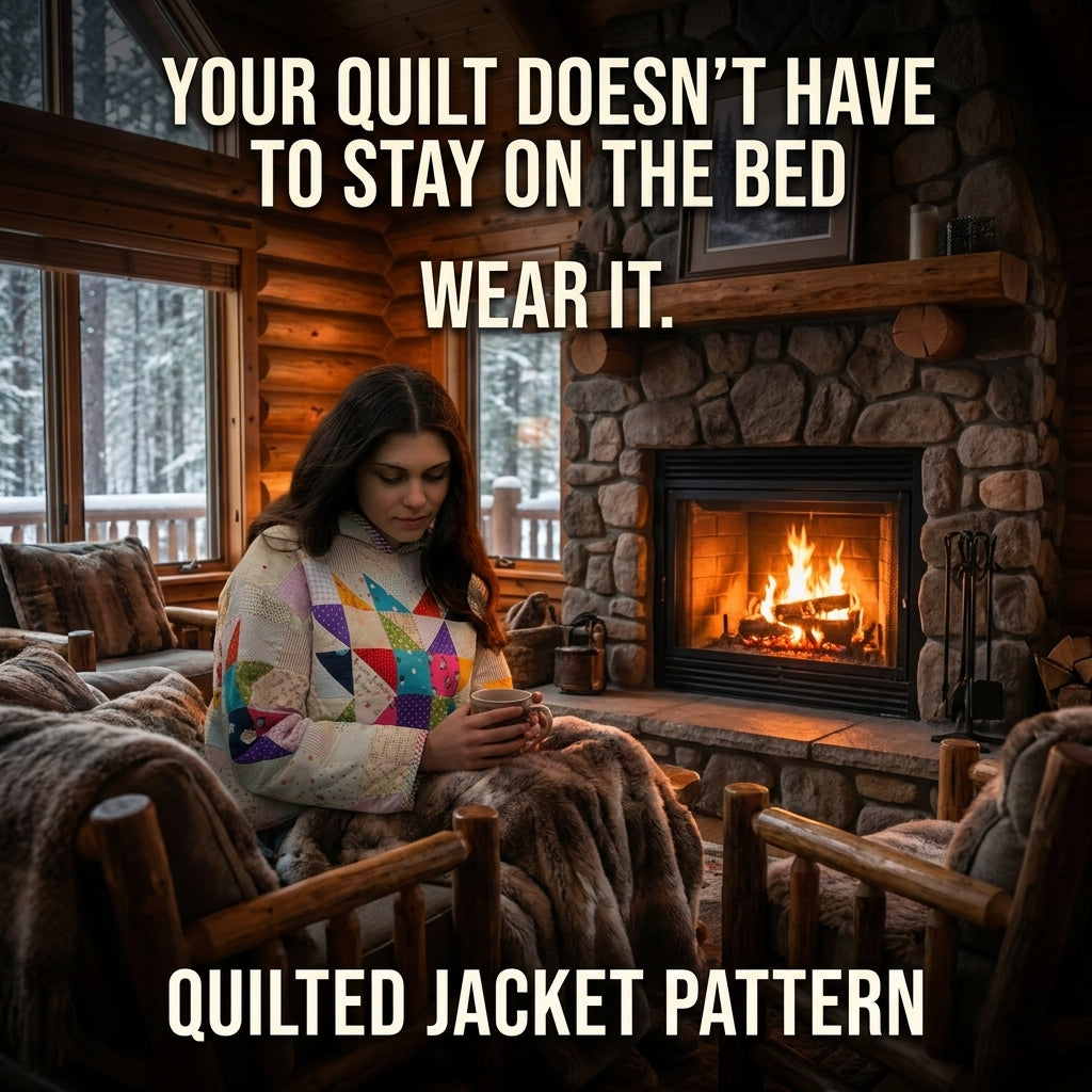 Quilted Hoodie Sewing Pattern — Pullover Patchwork Hoodie with Star Block, Sizes XS–3XL, A0 and A4 PDF