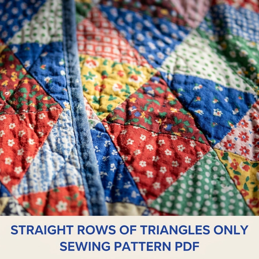 Triangle Patchwork Quilted Robe Sewing Pattern PDF – Floor-Length Calico Quilt Robe