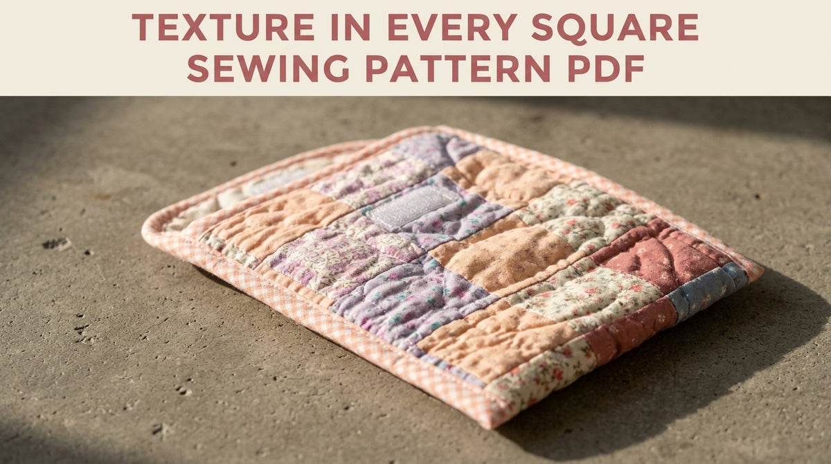 Patchwork Tablet Sleeve Sewing Pattern PDF – Quilted E-Reader Case with Flap