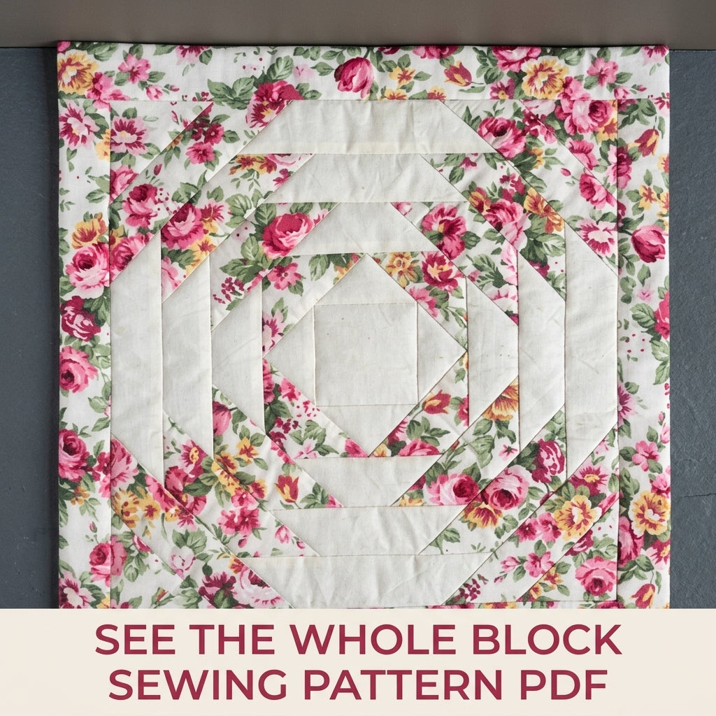 Rose Pineapple Block Table Square Sewing Pattern PDF – Quilted Table Mat