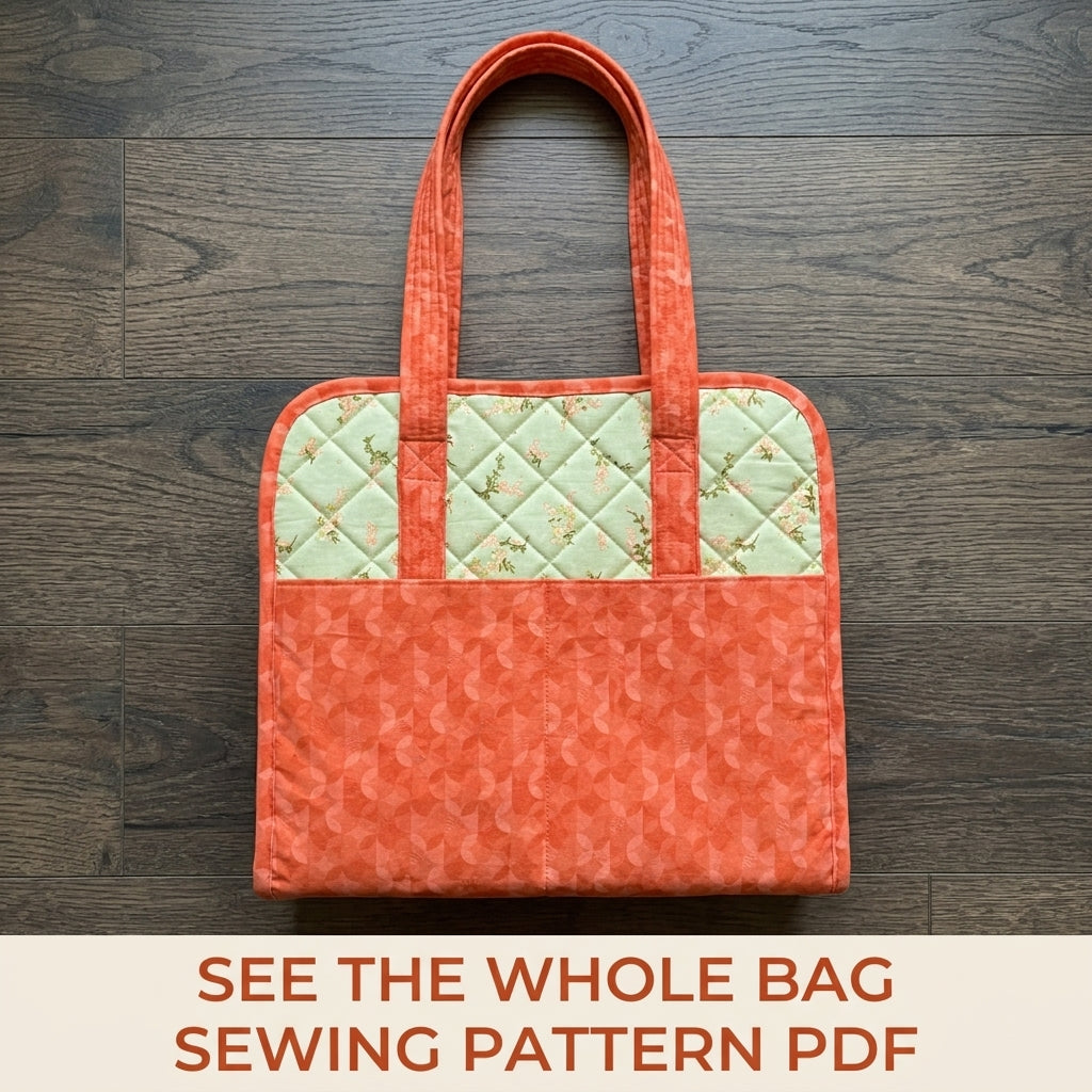 Quilted Craft Carry-All Sewing Pattern PDF – Large Project Tote with Pockets