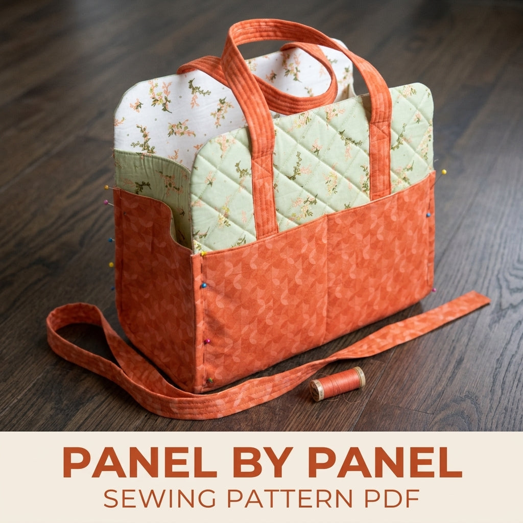 Quilted Craft Carry-All Sewing Pattern PDF – Large Project Tote with Pockets