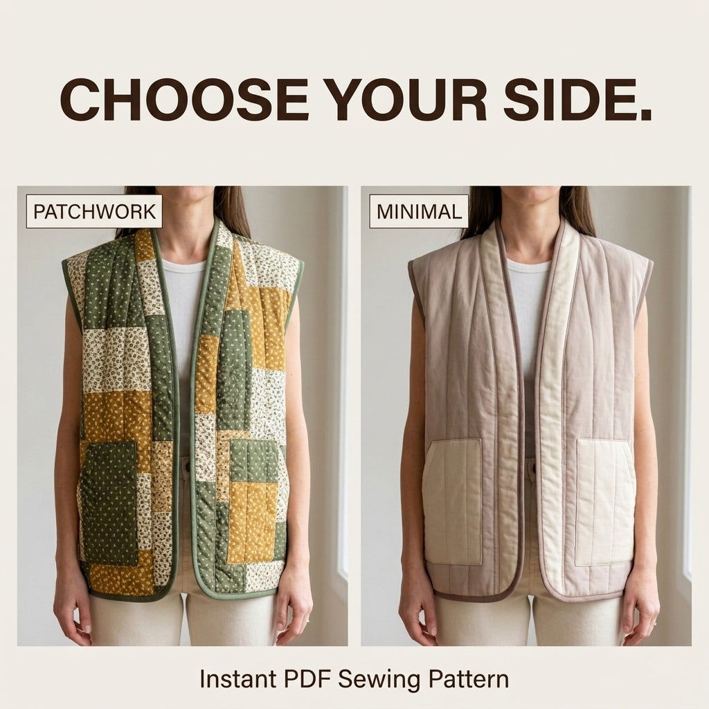 Reversible Quilted Vest – PDF Sewing Pattern