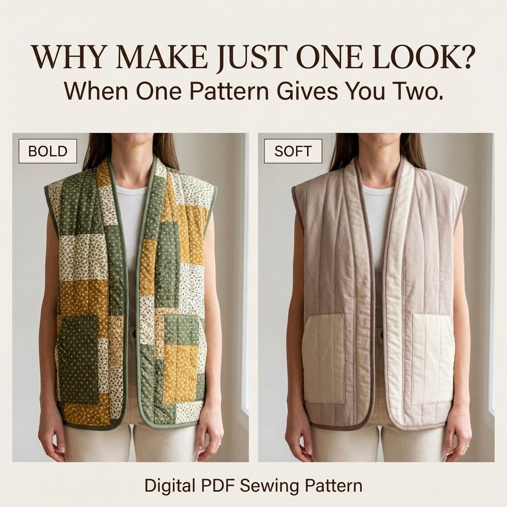 Reversible Quilted Vest – PDF Sewing Pattern