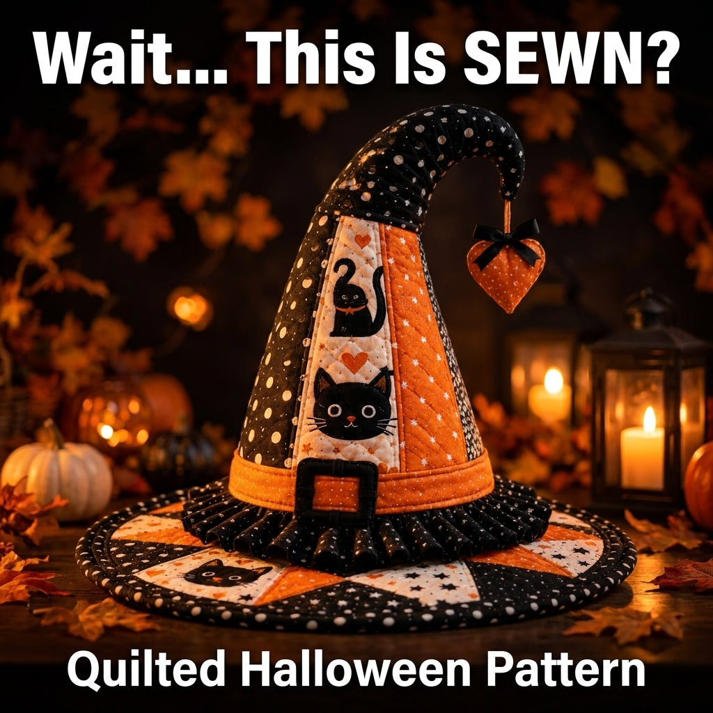 Witch Hat PDF Sewing Pattern | Toddler to Adult XL | Beginner-Friendly Halloween Costume Hat | Instant Download