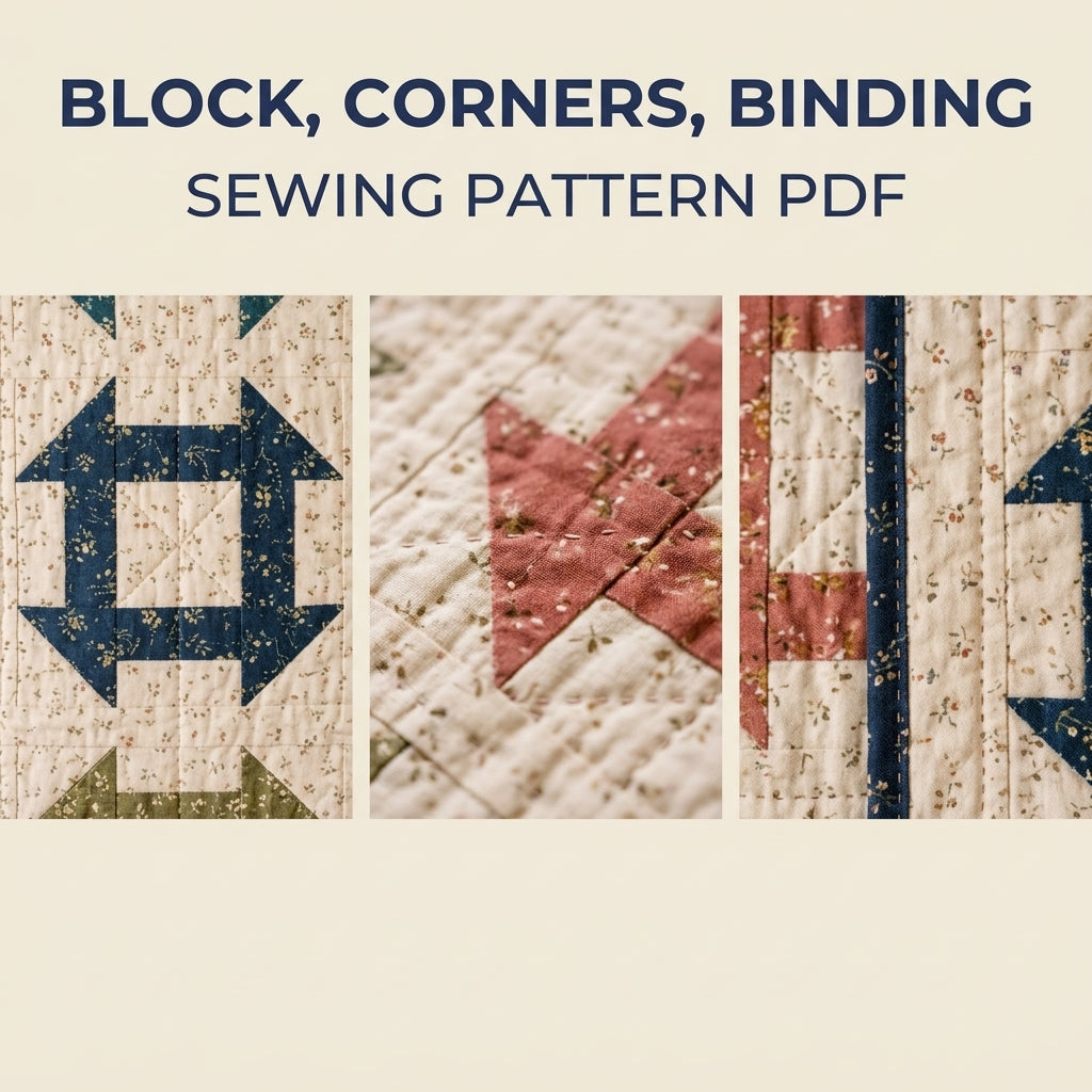Churn Dash Quilt Pattern PDF – Traditional Throw Quilt with Floral Prints