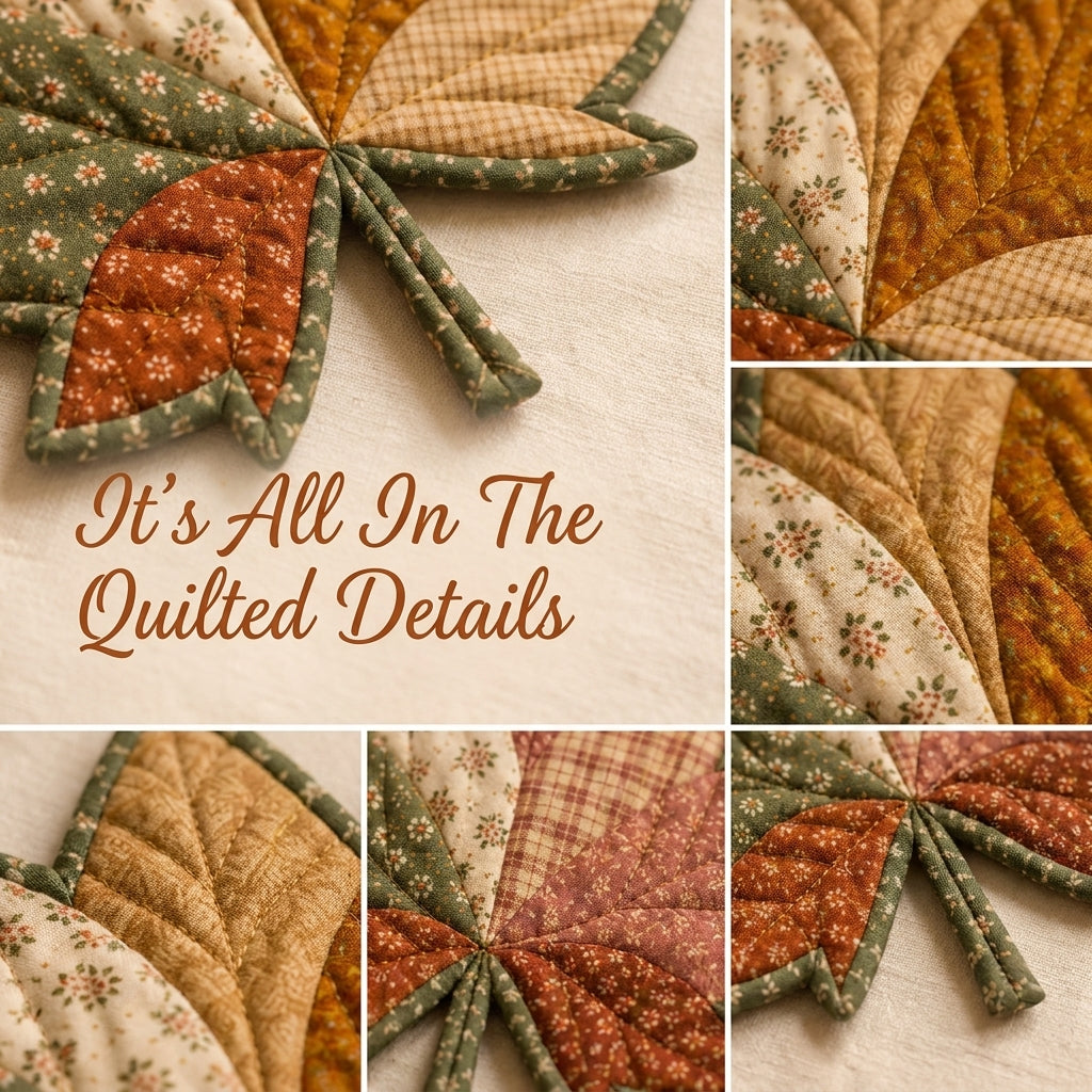 Maple Leaf Mug Rug Pattern — Quilted Autumn Coaster in 2 Sizes, Beginner Friendly, PDF Download