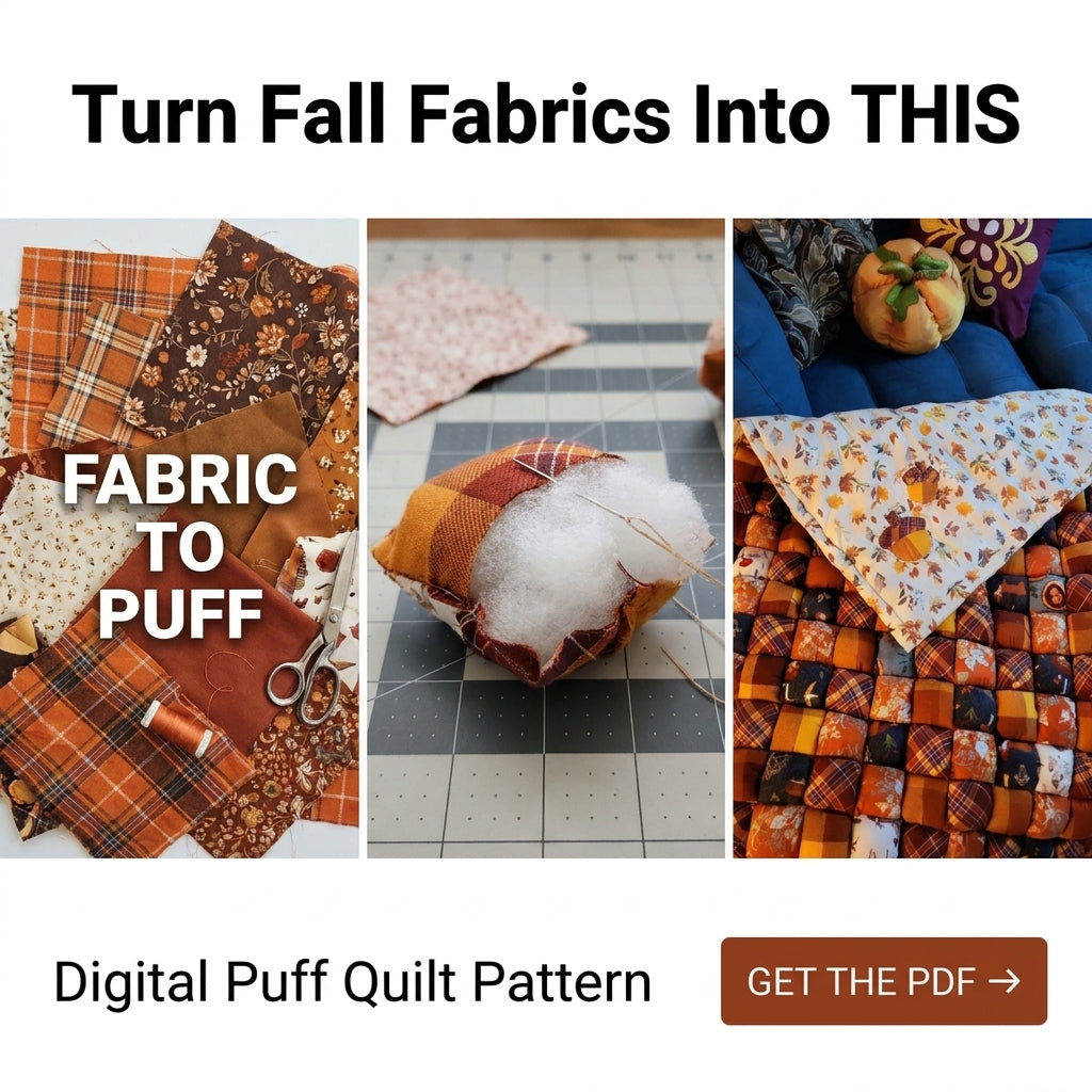 Puff Quilt Pattern – Cozy Biscuit Quilt in Autumn Plaids