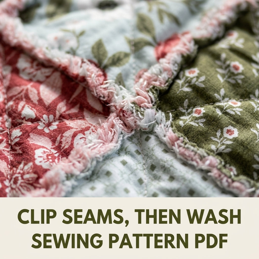 Rag Quilt Tote Sewing Pattern PDF – Easy Frayed Patchwork Bag