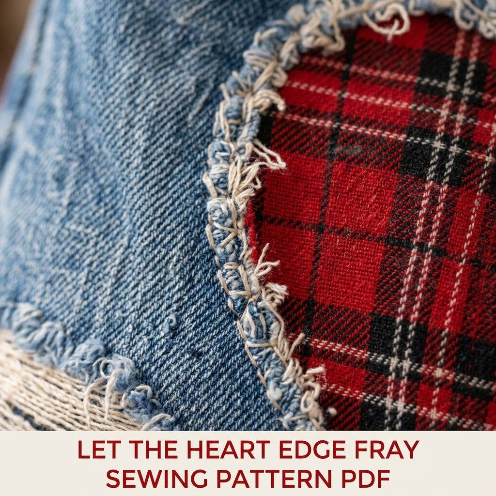 Tartan Heart Denim Hobo Bag Sewing Pattern PDF – Upcycled Jeans Bag with Plaid Heart
