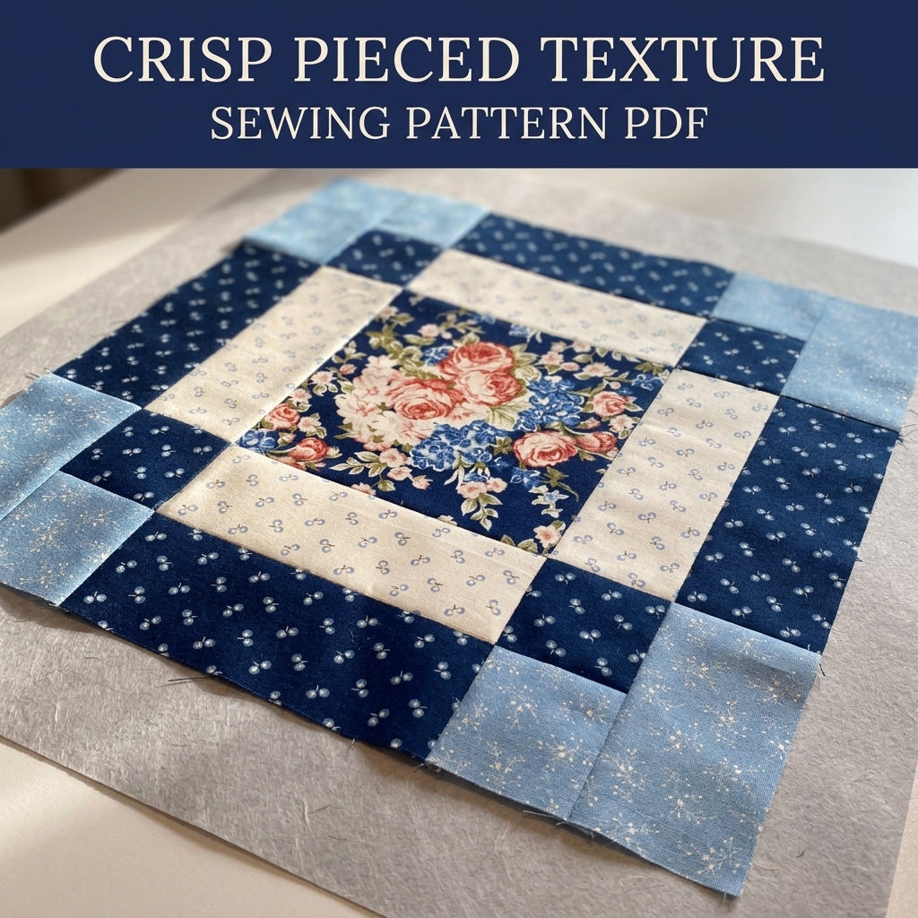 Rose Framed Square Quilt Block Pattern PDF – Easy Block for Quilts and Cushions