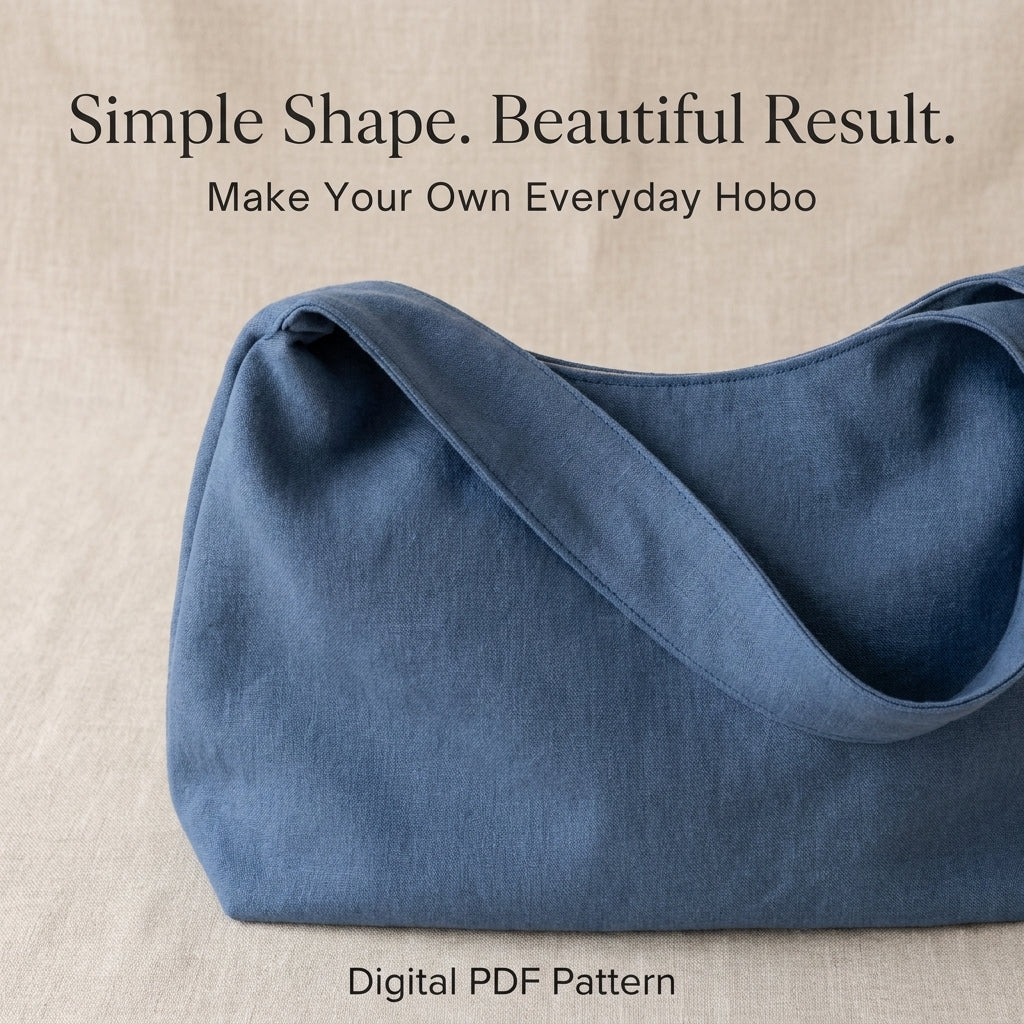 Reversible Hobo Bag PDF Sewing Pattern | Large & Medium Slouchy Shoulder Bag | Beginner Bag Sewing | Instant Download