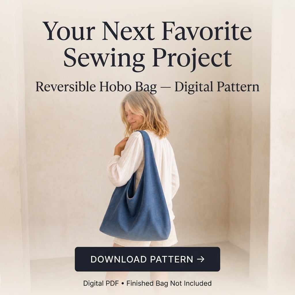 Reversible Hobo Bag PDF Sewing Pattern | Large & Medium Slouchy Shoulder Bag | Beginner Bag Sewing | Instant Download