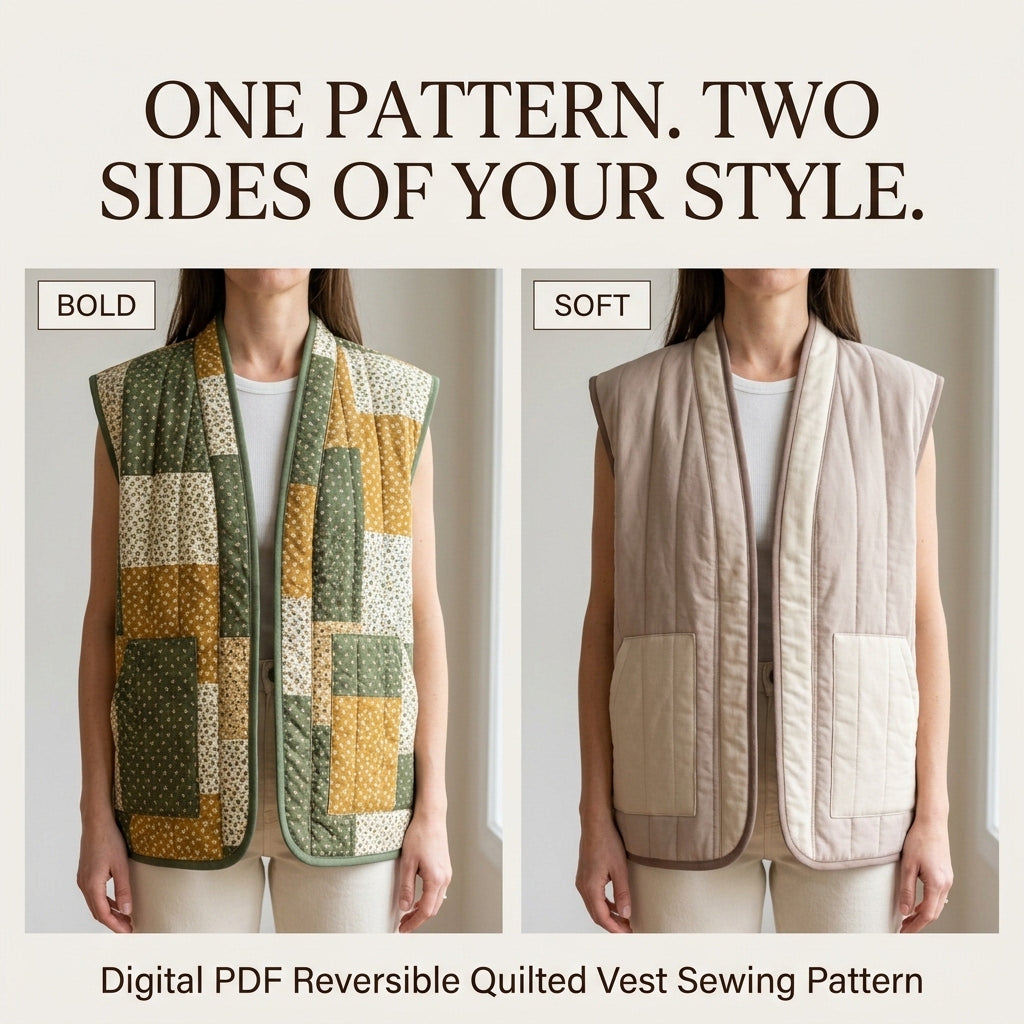 Reversible Quilted Vest – PDF Sewing Pattern