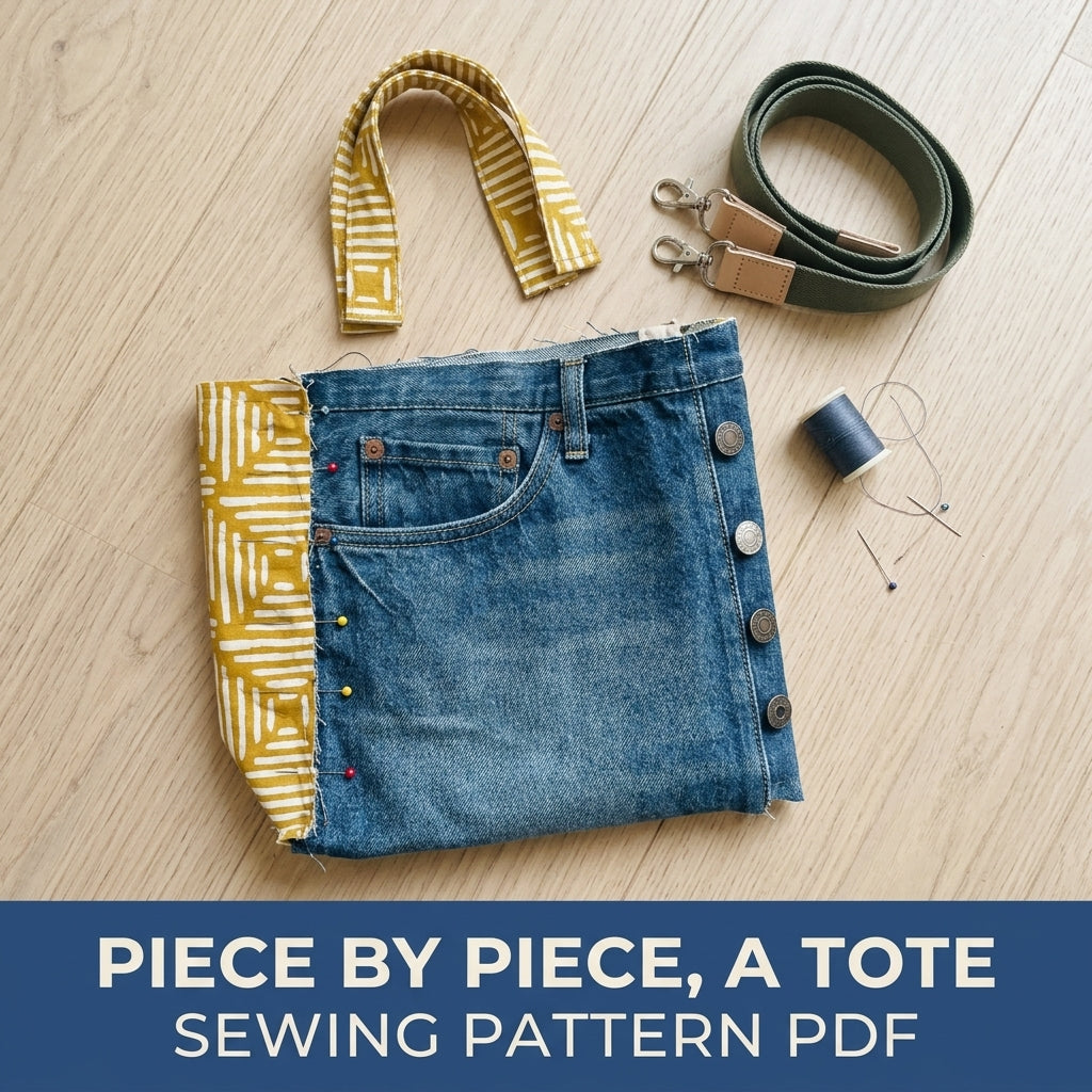 Jeans Pocket Mini Tote Sewing Pattern PDF – Upcycled Denim Crossbody