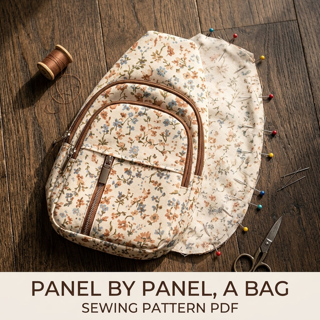 Floral Double Zip Sling Bag Sewing Pattern PDF – Crossbody Chest Bag