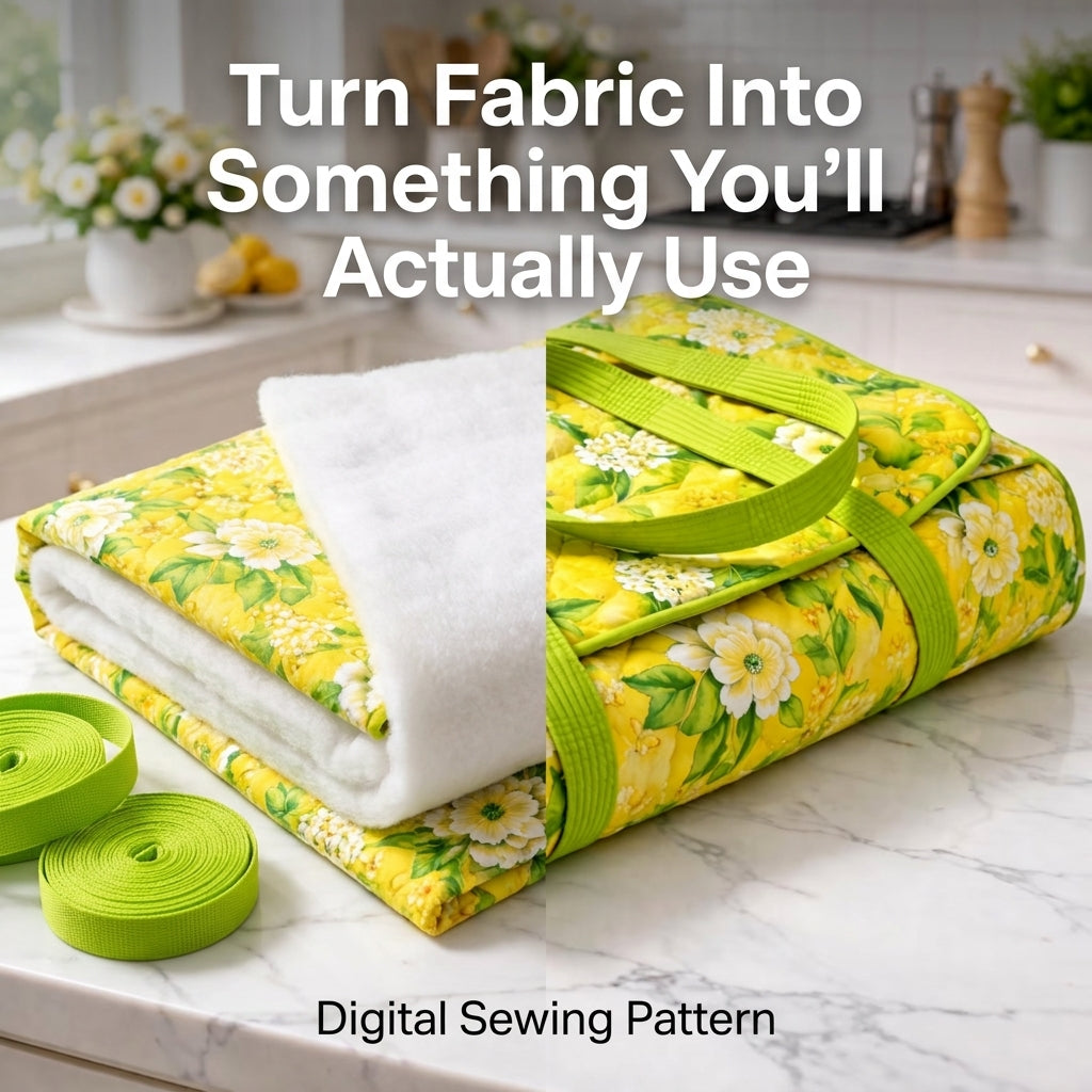 Quilted Casserole Carrier PDF Sewing Pattern | Insulated Dish Carry Bag with Handles | Potluck & Gift Sewing Project | Instant Download