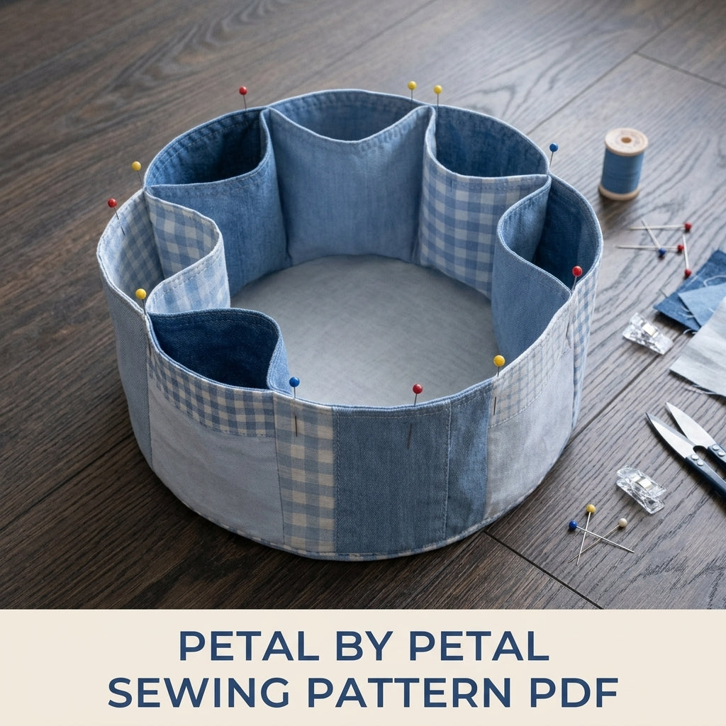 Shirt Pocket Petal Organizer Sewing Pattern PDF – Upcycled Shirt Sewing Caddy