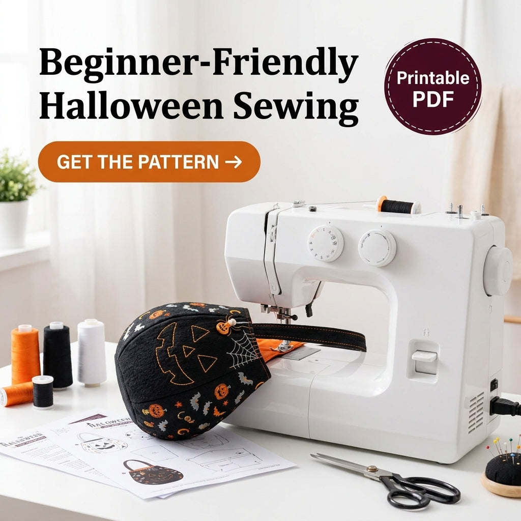 Halloween Trick-or-Treat Bag PDF Sewing Pattern | Jack-O'-Lantern Bucket Bag | 2 Colourways | Beginner Sewing Project | Instant Download