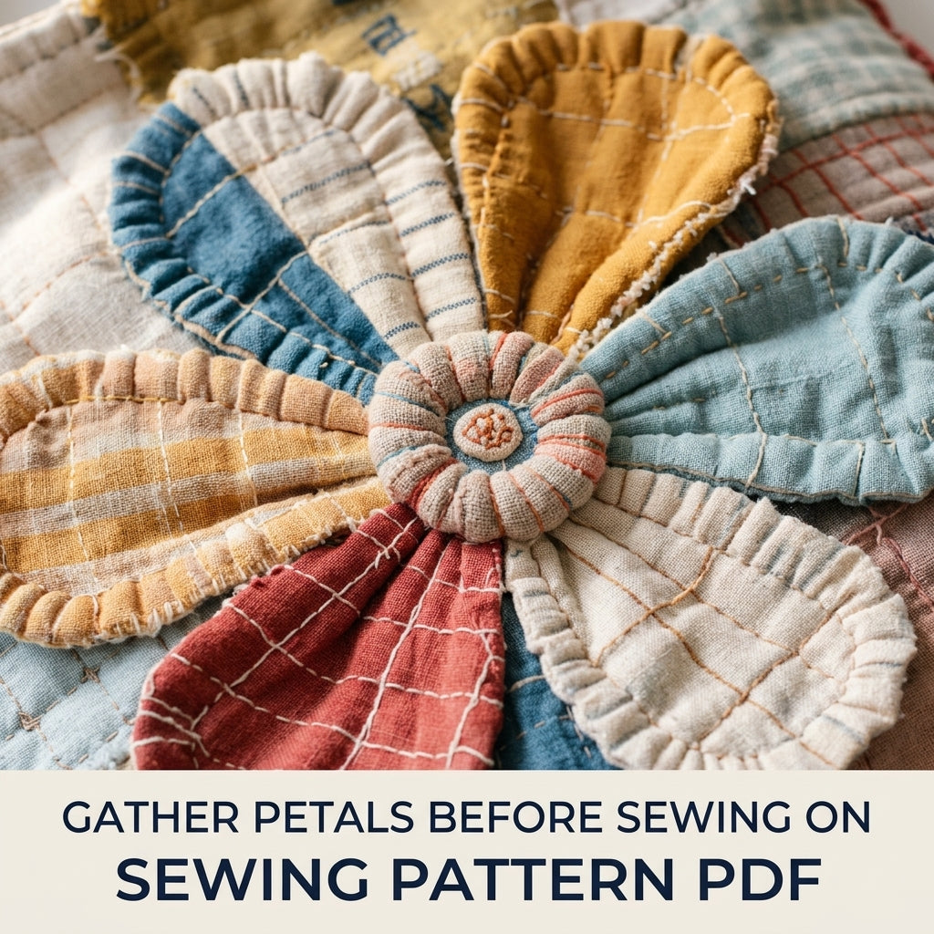 Big Flower Rag Patchwork Tote Sewing Pattern PDF – Slow Stitch Scrap Bag