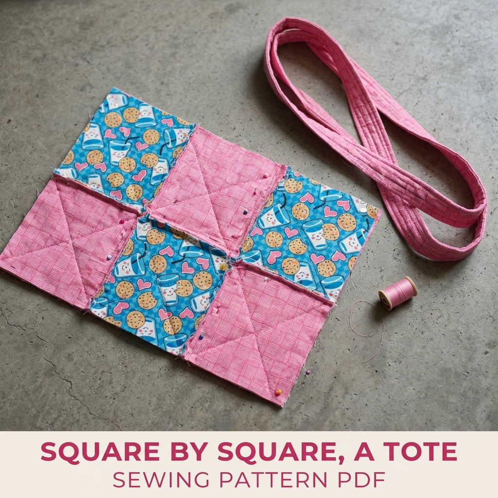 Rag Quilt Patchwork Tote Sewing Pattern PDF – Easy Frayed Seam Bag